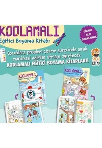 Kodlamalı Eğitici Boyama Kitabı 4-5 Yaş (2 Kitap Takım)