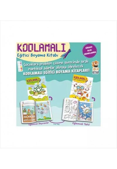 Kodlamalı Eğitici Boyama Kitabı 5-6 Yaş (2 Kitap Takım)