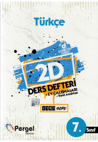 Pergel 7. Sınıf Türkçe 2D Ders Defteri + Ev Çalışmaları (Yeni)