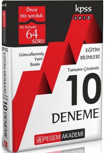 Pegem 2018 KPSS Eğitim Bilimleri Tamamı Çözümlü 10 Deneme
