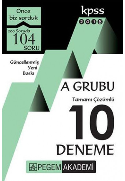 Pegem 2018 KPSS A Grubu Tamamı Çözümlü 10 Deneme