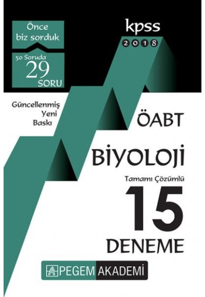 Pegem 2018 KPSS ÖABT Biyoloji Tamamı Çözümlü 15 Deneme