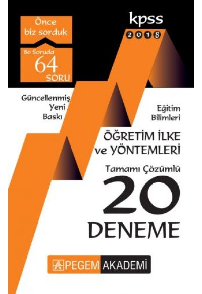 Pegem 2018 KPSS Eğitim Bilimleri Öğretim İlke ve Yöntemleri Tamamı Çözümlü 20 Deneme
