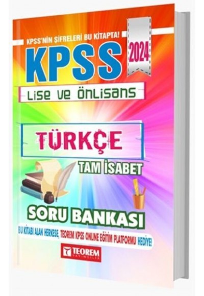 Teorem Yayınları 2024 KPSS Lise Ön Lisans Türkçe Tam İsabet Soru Bankası