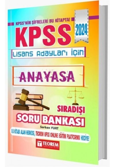 Teorem Yayınları 2024 KPSS Anayasa Vatandaşlık Sıradışı Soru Bankası