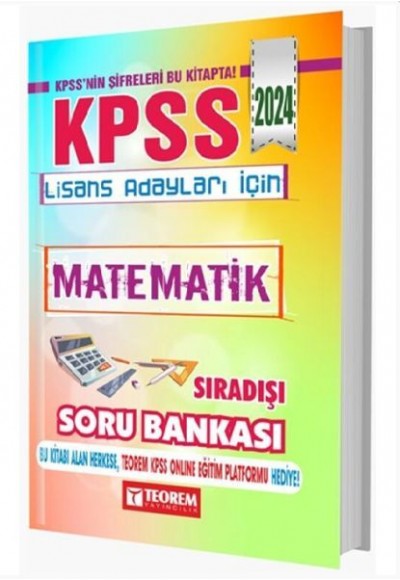 Teorem Yayınları 2024 KPSS Matematik Sıradışı Soru Bankası