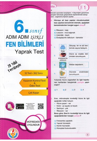 Adım Adım Işıklı 6. Sınıf Fen Bilimleri Yaprak Test