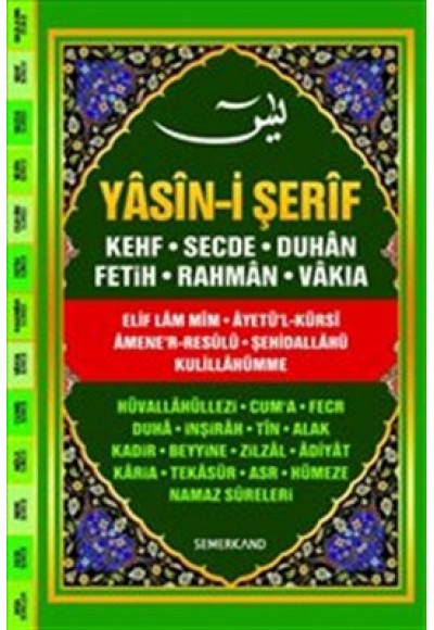 Fihristli Yasin-i Şerif  Kur'an-ı Kerim'den Sureler ve Günlük Dualar (Cami Boy)