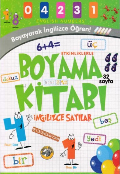 Etkinliklerle Boyama Kitabı İngilizce Sayılar