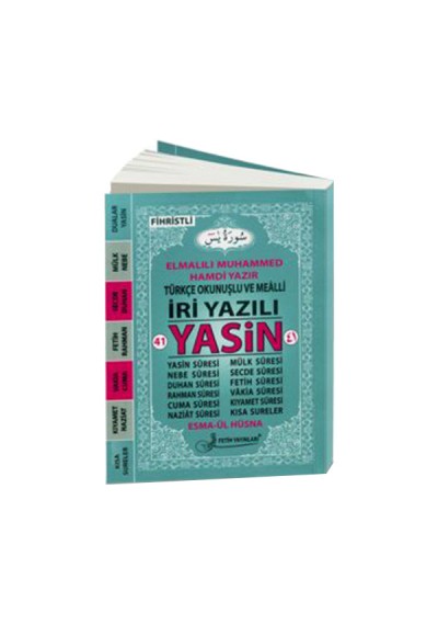 41 Yasin Türkçe Okunuşlu ve Mealli İri Yazılı Fihristli Çanta Boy F025