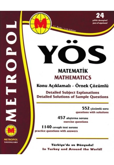 Metropol YÖS Matematik Konu Anlatımlı - Örnek Çözümlü (Yeni)