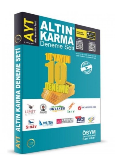Altın Karma Deneme Seti AYT 10 Farklı Yayın 10 Farklı Deneme (Yeni)