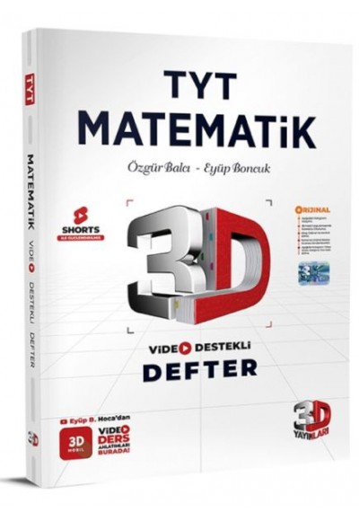 3D TYT Matematik Video Defter Not