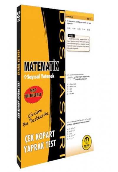 Tasarı DGS Matematik Sayısal Yetenek Yaprak Test Çek Kopart