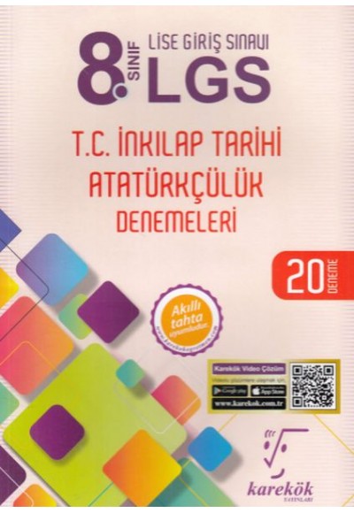 Karekök 8. Sınıf LGS T.C. İnkılap Tarihi Atatürkçülük 20 Deneme (Yeni)