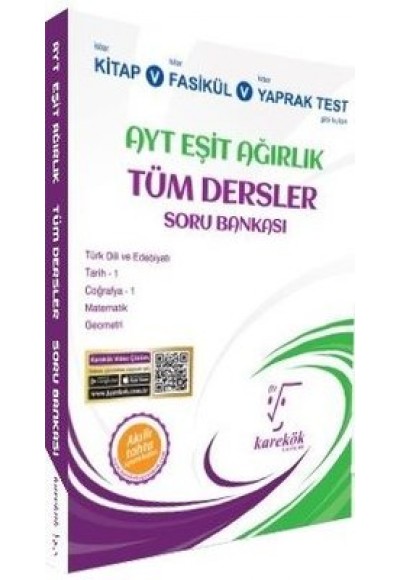 Karekök AYT Eşit Ağırlık Tüm Dersler Soru Bankası Akıllı Tahta Uyumludur (Yeni)