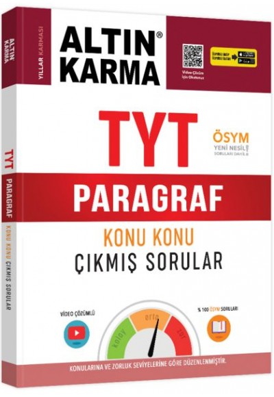 Altın Karma TYT Paragraf Konu Konu Çıkmış Sorular (Yeni)