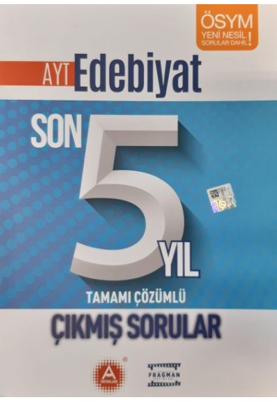 A Yayınları AYT Edebiyat Son 5 Yıl Çözümlü Çıkmış Sorular