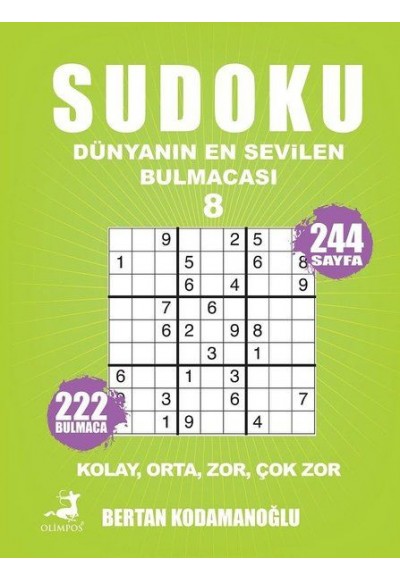 Sudoku - Dünyanın En Sevilen Bulmacası 8 - Kolay Orta Zor Çok Zor