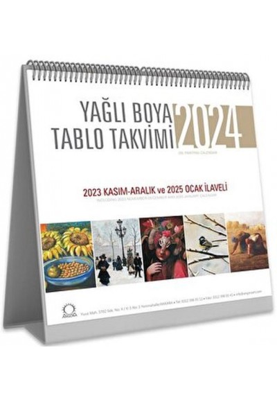 Yağlı Boya Tablo Takvimi 2024 Masa Takvimi