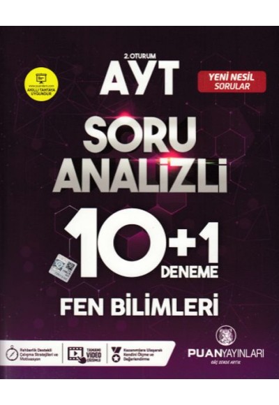 Puan AYT 2. Oturum Soru Analizli 10+1 Deneme Fen Bilimleri (Yeni)