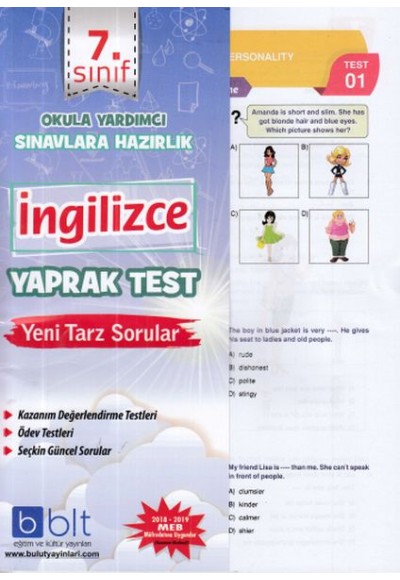 Bulut 7. Sınıf İngilizce Yaprak Test (Yeni)