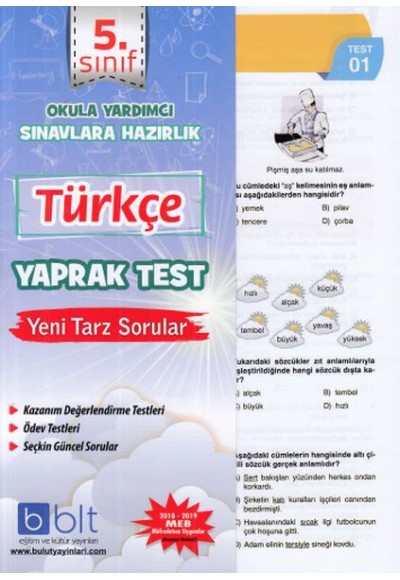 Bulut 5. Sınıf Türkçe Yaprak Test (Yeni)