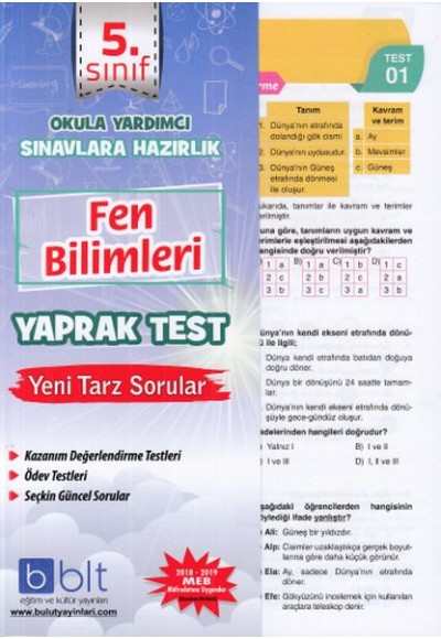 Bulut 5. Sınıf Fen Bilimleri Yaprak Test (Yeni)