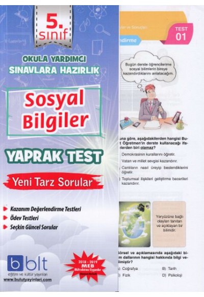 Bulut 5. Sınıf Sosyal Bilimler Yaprak Test (Yeni)