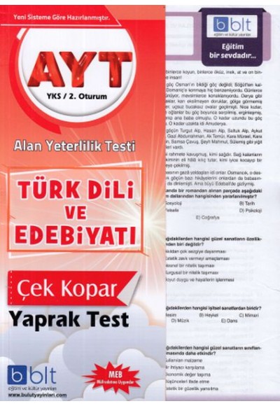 Bulut AYT Türk Dili ve Edebiyatı Yaprak Test (Yeni)