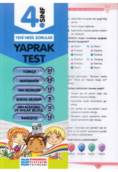 Evrensel İletişim 4. Sınıf Tüm Dersler Yaprak Testler (Yeni)