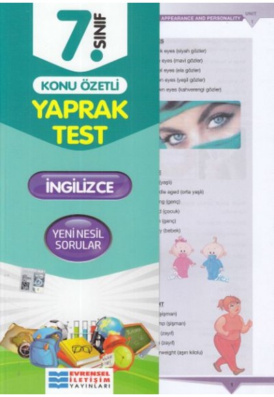 Evrensel 7. Sınıf İngilizce Konu Özetli Yaprak Test (Yeni)