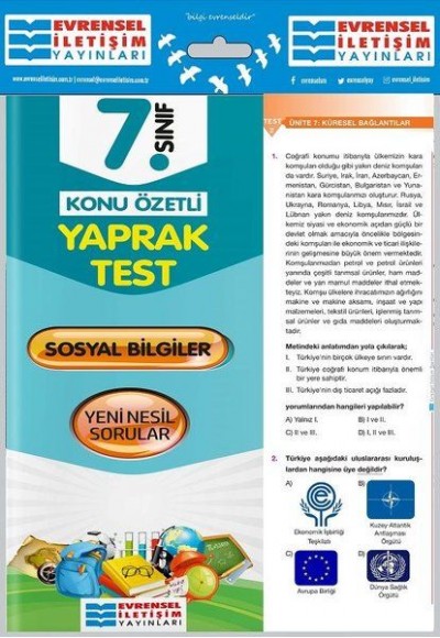 Evrensel İletişim 7.Sınıf Sosyal Bilgiler Konu Özetli Yaprak Test (Yeni)