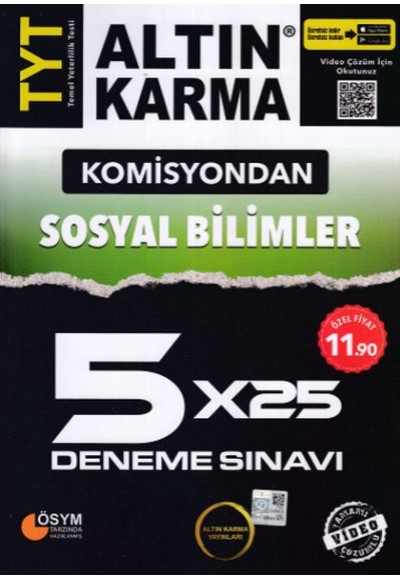 Altın Karma Komisyondan TYT Sosyal Bilimler 5x25 Deneme Sınavı (Yeni)