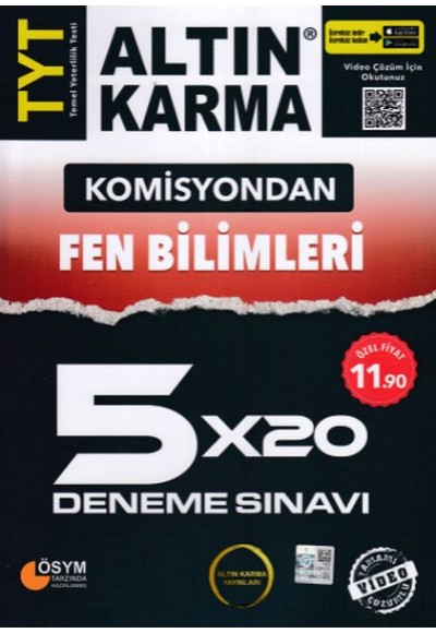 Altın Karma Komisyondan TYT Fen Bilimleri 5x20 Deneme Sınavı (Yeni)