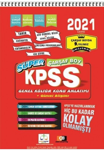 Pratik Kaynak 2021 KPSS Süper Çarşaf Boy Genel Kültür Konu Anlatımı Genel Bilgiler