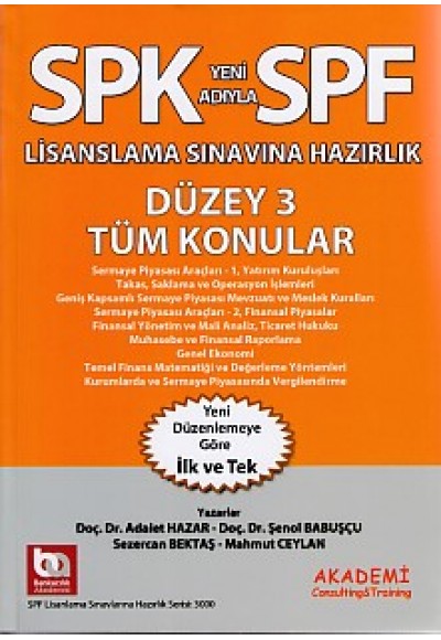 SPK-SPF Düzey 3 - Tüm Konular