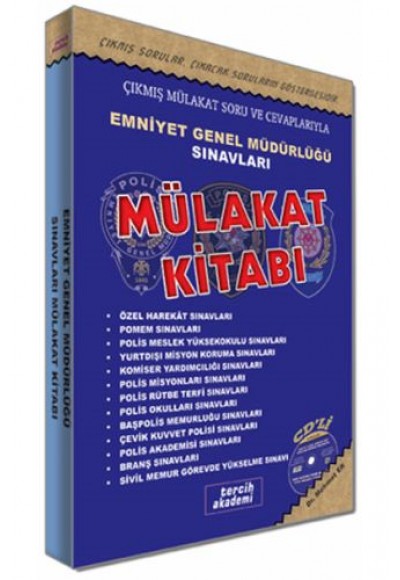 Tercih Akademi Emniyet Genel Müdürlüğü Sınavları Sonrası Mülakat Kitabı CD'li