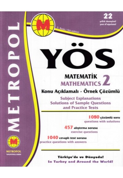 Metropol YÖS Matematik 2 Konu Açıklamalı - Örnek Çözümlü (Yeni)