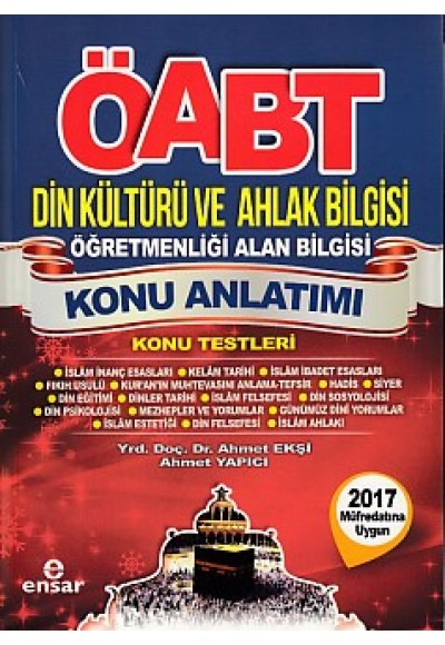 Ensar ÖABT Din Kültürü ve Ahlak Bilgisi Öğretmenliği Alan Bilgisi Konu Anlatımı Konu Testleri