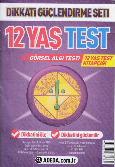 Dikkati Güçlendirme Seti 12 Yaş Test