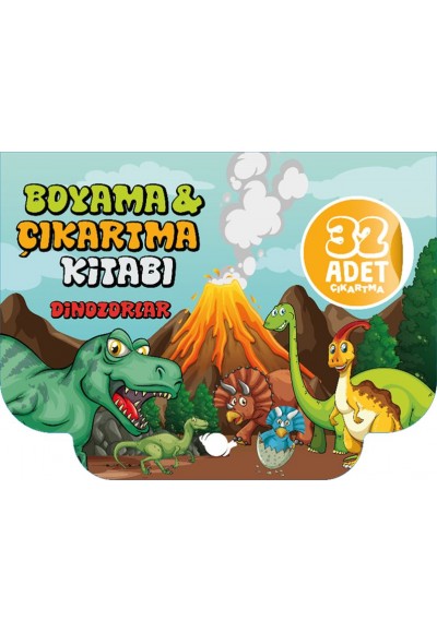 Dinozorlar Boyama ve Çıkartma Kitabı