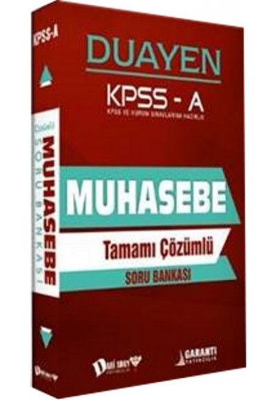 KPSS A Muhasebe Duayen Tamamı Çözümlü Soru Bankası