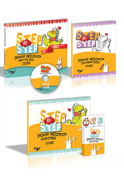 Step By Step Prescholl Book+Coloring Books+Flashcards+Cd