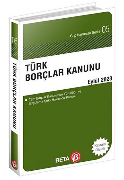 Türk Borçlar Kanunu - Eylül 2023