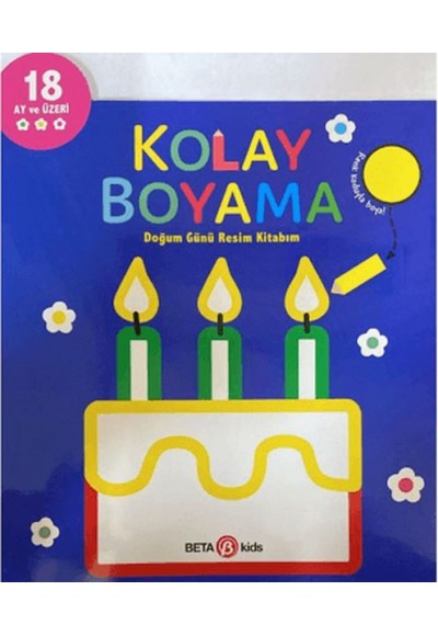 Kolay Boyama Doğum Günü Resim Kitabım