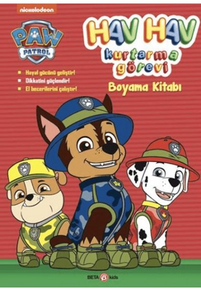 Paw Patrol Hav Hav Kurtarma Görevi Boyama Kitabı