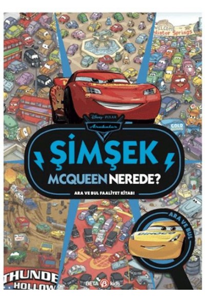 Disney Arabalar Şimşek Mcqueen Nerede? Ara ve Bul Faaliyet Kitabı