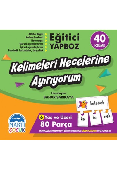 Kelimeleri Hecelerine Ayırıyorum - Eğitici Yapboz