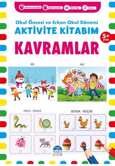 Kavramlar 5+ Yaş - Okul Öncesi ve Erken Okul Dönemi Aktivite Kitabım
